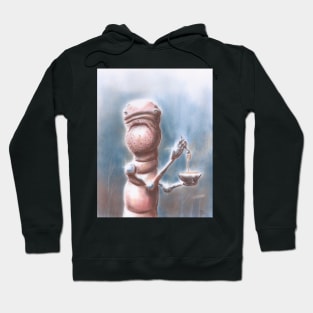 Anthropomorphic Earthworm Eating Pasta Hoodie